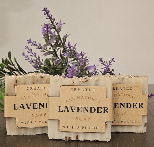 All Natural handmade Lavender Oatmeal Bar