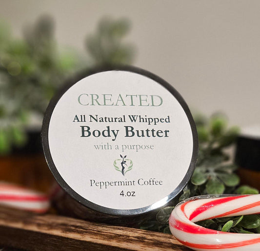 Natural Whipped Body Butter - Peppermint Coffee